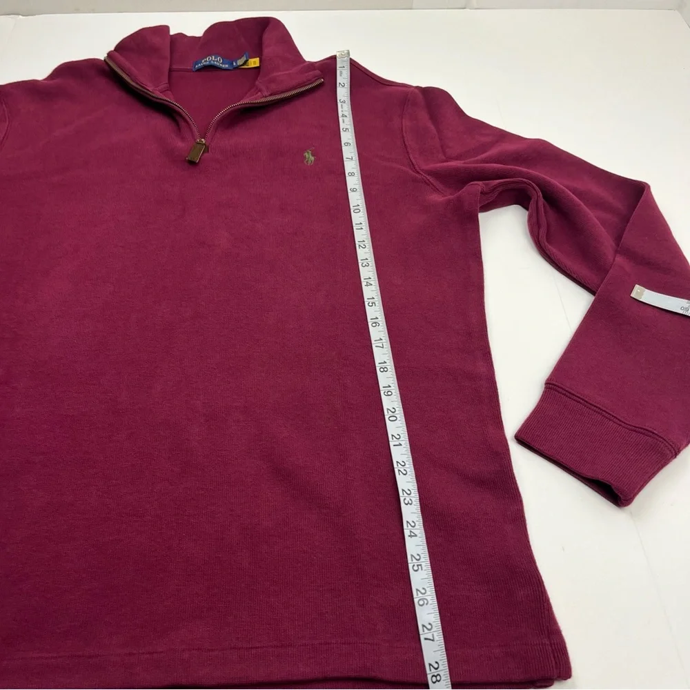 Polo‎ Ralph Lauren Burgundy Maroon Quarter Zip Pullover Mens Size Large Cotton
